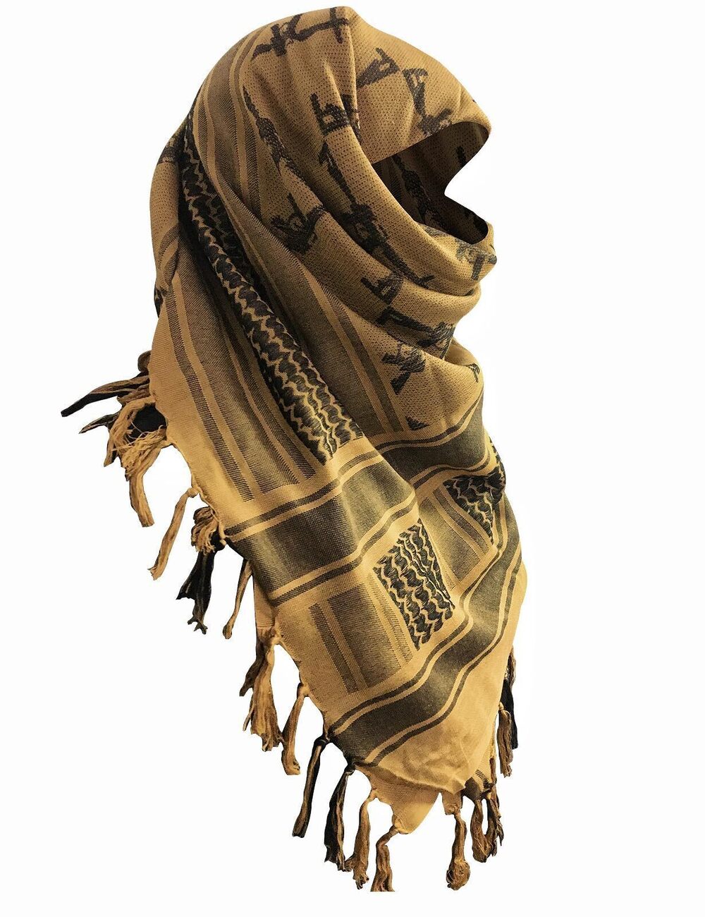 7043 Cotton Shemagh Scarf Military Tactical Desert Keffiyeh HeadScarf Arab